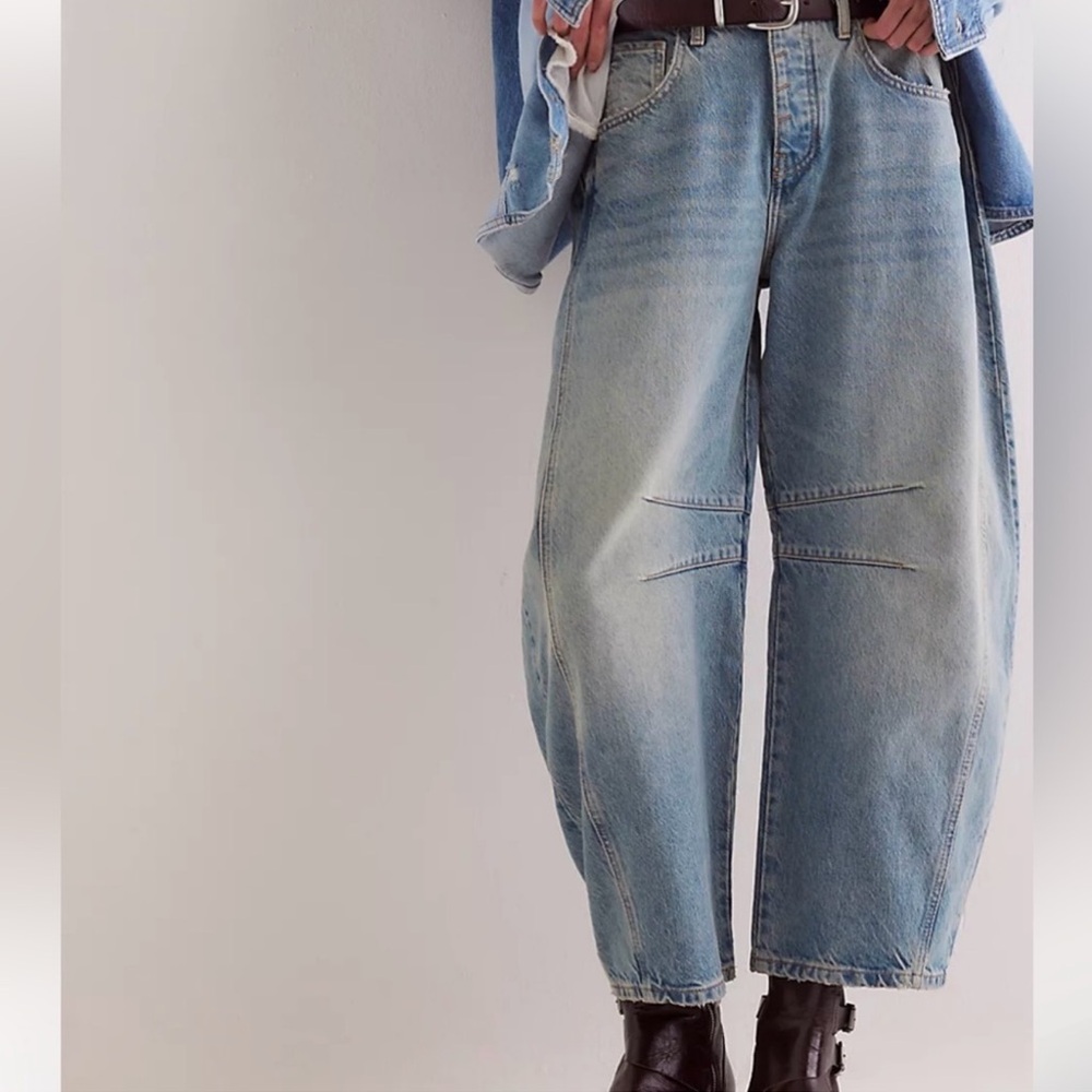 We the Free Good Luck Mid Rise Kismet Barrel Jeans 30